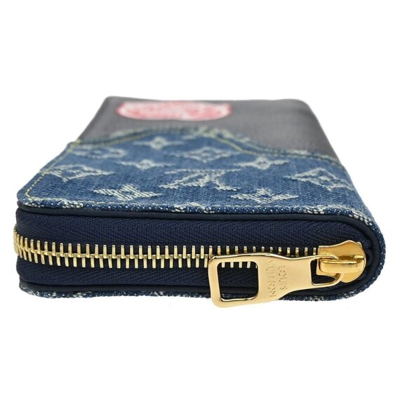 LOUIS VUITTON NIGO Zippy Wallet Vertical Monogram Denim Blue - Picture 6 of 11